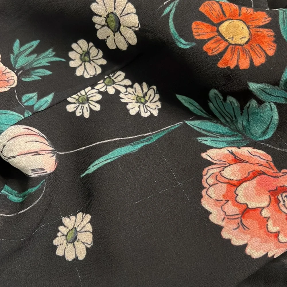 12. NWT Yumi Kim Spell Bound Black Floral Maxi Dress w/ Slit - Picture 5 of 7